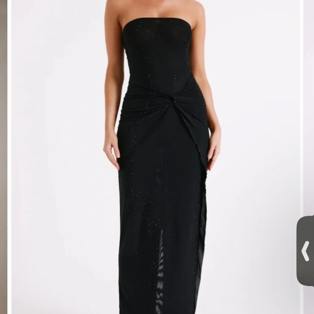Meshki Black Mesh Strapless Maxi Dress - Picture 2 of 3